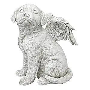 Design Toscano Loving Friend, Memorial Pet Dog Statue, Large, Antique Stone