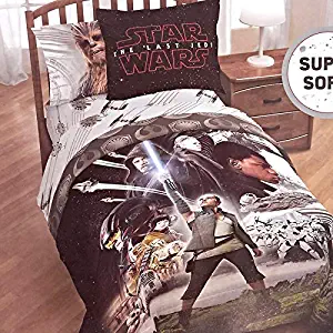 Jay Franco & Sons Star Wars The Last Jedi Episode 8 Comforter, Sham + Sheet Set - Twin Size (5-pc Set)