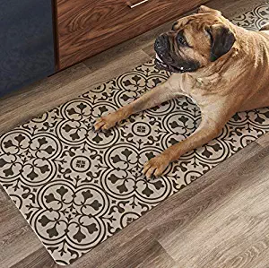 Vinyl Floor Runner, Durable, Soft and Easy to Clean, Ideal for Kitchen Floor, Entryway or Hallway Floor Mat. Freestyle, Wrought Iron Deco Pattern (2 ft x 6 ft)