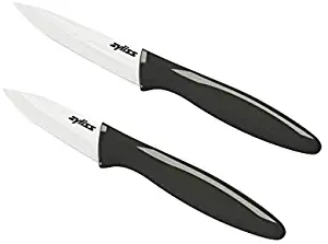 Zyliss Black Ceramic Paring Knife Set with Soft-Grip Handles, 2-Pair | E920125U