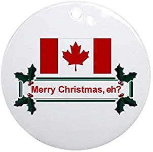 Yilooom Canadian Christmas, eh? Flat Ornament -Christmas/Holiday/Love/Anniversary/Newlyweds/Keepsake - 3" in Diameter