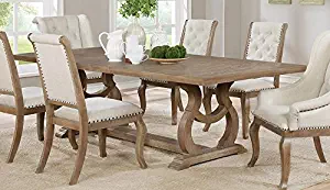 Glen Cove Dining Table with Trestle Barley Brown