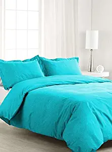 Amazing Royal Sheets Turquoise Blue Solid, Full/Double Bed 3 Piece - Duvet Cover with Zipper Closure and 2 Pillow Sham Super Luxurious Hotal Quality Duvet Cover Sets 800-TC 100% Egyptain Cotton