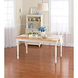 Better Homes and Gardens Autumn Lane Farmhouse Dining Table, White and Natural by Better Homes & Gardens