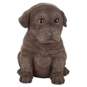 Design Toscano JQ110867 Chocolate Lab Puppy Partner Collectible Dog Statue, Full Color