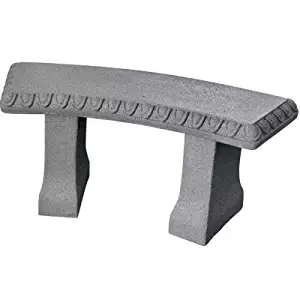 EMSCO OUTDOOR BENCH STATUE LAWN GARDEN PATIO FURNITURE GRANITE RESIN 16"X 12"X 34" GREY