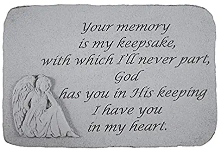 Design Toscano Your Memory is My Keepsake: Angel Cast Stone Memorial Garden Marker