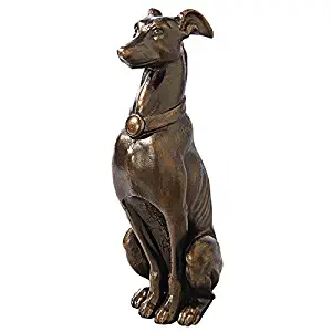 Design Toscano Greyhound Sentinel Cast Iron Dog Statue, Antique Gold