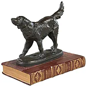 EuroLuxHome Sculpture Statue Golden Retriever Red Book Dog Standing Cast Resin New D
