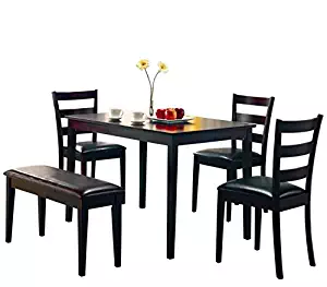 Taraval 5-piece Dining Set with Bench Cappuccino and Dark Brown
