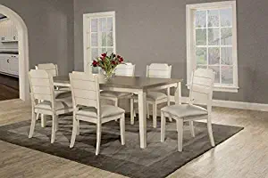 Hillsdale Furniture 7 Piece Dining Set with Clarion Rectangle Side Chairs, Sea White