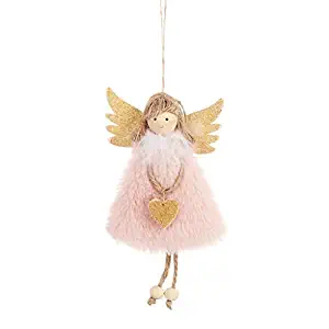 Armfer-household supply Christmas Hanging Decorations Cloth Cute Angel Plush Doll Toys Funny Xmas Tree Ornaments Mini Wall Pendant Best Gift for Xmas New Year Festival Holiday Party Decor