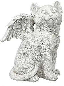 Design Toscano LY7154091 Loving Friend, Memorial Pet Cat Statue, Large, Antique Stone