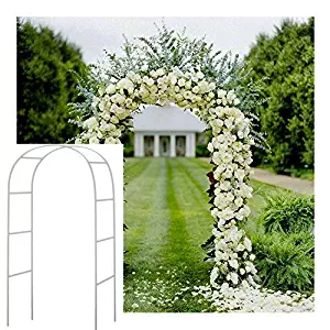 Adorox 7.5 Ft Lightweight White Metal Arch Wedding Garden Bridal Party Decoration Arbor (1)