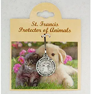 Saint Francis of Assisi Pewter Pet Medal"Protect My Pet"