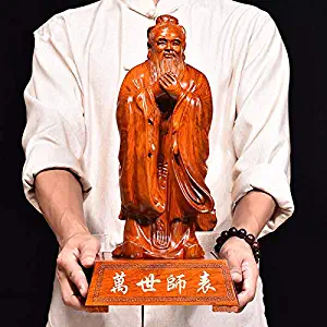 LKXZYX Statue Ornament for Home Gift handicrafts Furniture Decoration Yellow pear, woodcarving, Confucius Buddha Statue, Decoration