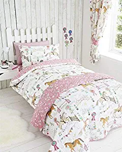  Horses Animals Girls Quilt Duvet Cover & Pillowcase Bedding Bed Set - UK Single / US Twin 