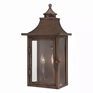 Acclaim 8312CP St. Charles Collection 2-Light Wall Mount Outdoor Light Fixture, Copper Patina