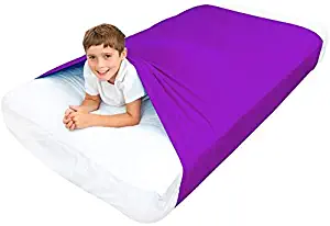Special Supplies Sensory Bed Sheet for Kids Compression Alternative to Weighted Blankets - Breathable, Stretchy - Cool, Comfortable Sleeping Bedding (Purple, Twin)