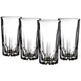 Home Essentials 520 Grand Diamante Hiball 17 Ounce Glass, Set of 4, Clear