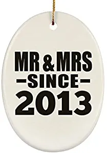 ances Lincoln Anniversary Ornament, Mr & Mrs Since 2013 Oval Ornament, Christmas Tree Decor, Best Gift for Wedding, Dating, Engagement by Husband, Wife, Boyfriend, Girlfriend