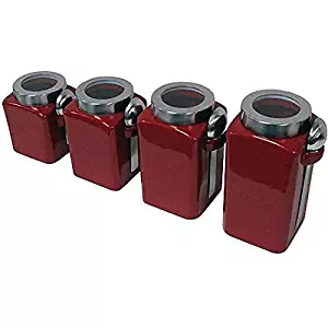 4-Piece Canister Set, Crimson