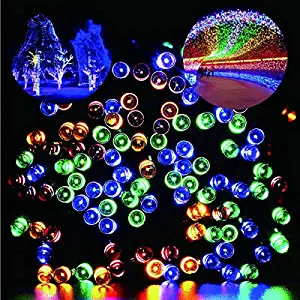 Solar Powered Fairy String Lights, 200 LED 8 Modes Waterproof 72ft/22m Starry Decorative Lamp for Outdoor Garden Patio Fence ,Home Night Decorations Christmas Trees New Year Party (Multcolor RGB)