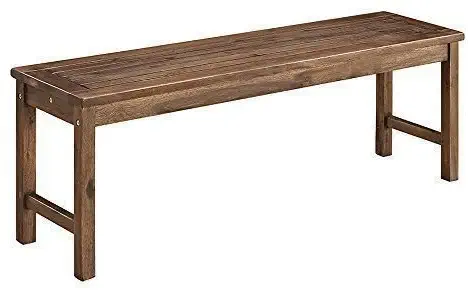 Walker Edison Furniture Company Solid Acacia Wood Patio Bench - Brown