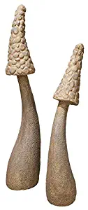 Mushroom Garden Statue - Set of Two Massive Mystic Mushroom Statue - Garden Statue