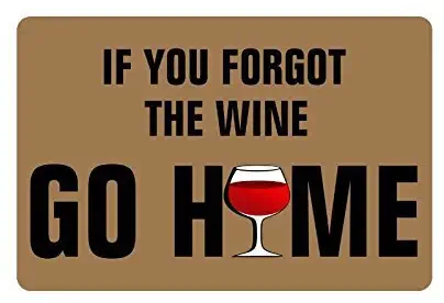 Fandim Fly Funny Saying & Quotes:If You Forgot The Wine Go Home Indoor Non-Slip Rubber Welcome Mats Floor Rug for Bathroom/Front Entryway 18 x 30 inch