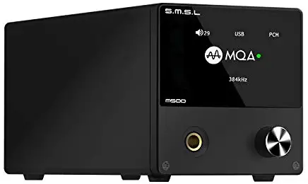 SMSL M500 MQA Decoder ES9038PRO ES9311 XMOS XU-208 32bit 768kHz DSD512 Hi-Res Audio DAC Headphone Amplifier (Black)