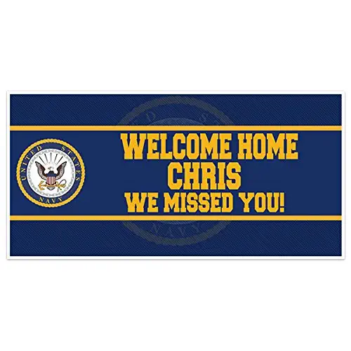 Welcome Home Navy Military Banner Party Backdrop