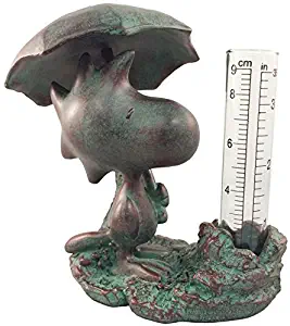 Homestyles #51543 Woodstock Rain Gauge Bronze Patina Figurines from The Snoopy Peanuts Garden Statue Collection