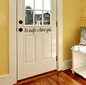 N.SunForest Door Decal Modern Farmhouse Style for Front Door Decals Door Vinyl Decal 23.5" W x 4.3" H Be Safe I Love You