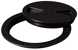 TCH Hardware 8" Black Round Deck Plate Inspection Hatch - Detachable Water Tight Lid