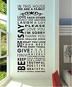 Family/House Rules/Quotes/Saying we are a Family Decorative Pattern Fashion Wall Stickers Decal Decor for Home Decoration