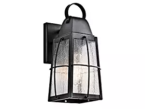 Kichler 49552BKT Tolerand Outdoor Wall Sconce, 1 Light Incandescent 75 Watts, Textured Black