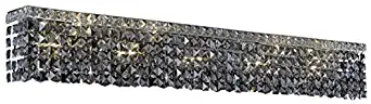 Chantal Chrome Contemporary 10-Light Vanity Fixture Heirloom Handcut Crystal in Silver Shade (Grey)-1729W44C-SS-RC-44" W/D