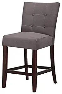 ACME Baldwin Gray Microfiber Counter Height Chair Set of 2