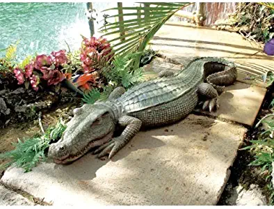 Welironly Swamp Beast Crocodile Garden Sculpture Statue Life Realistic Alligator Yard Home -by#Topshop; TRYK118322035619500