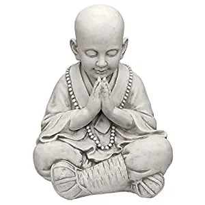 Design Toscano KY47127 Praying Baby Buddha Asian Garden Statue, Antique Stone