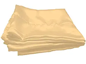 Morning Spa Ultra Soft Luxurious Satin 2-Peice Pillowcases (Only 2 Pillowcases) Super Silky Vibrant Colors Like (King, Gold)