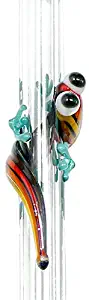 Hummingbird Glass Straws 9 in x 9.5 mm Rainbow Gecko Made With Pride In The USA - Perfect Reusable Straw For Smoothies, Tea, Juice, Water, Essential Oils - With Cleaning Brush