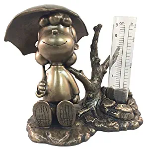 Peanuts Homestyles #51534 Lucy Rain Gauge Bronze Patina Figurines from The Snoopy Garden Statue Collection