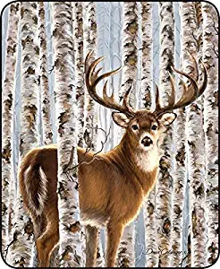 Regal Comfort Birch White Tail Buck Faux Fur Blanket 79" x 96" Queen/Full Size