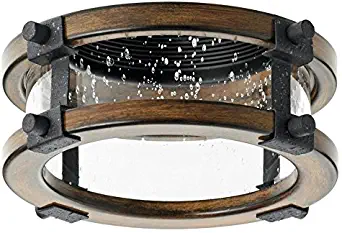 Kichler Barrington Distressed Black and Aged Wood Baffle Recessed Light Trim (Fits Housing Diameter: 4-in)