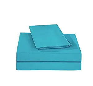 American Linen Adjustable King Bed Sheets 5 PCs Sheet Set Turquoise Solid PureCare Luxurious Ultra-Soft 1000 Thread Count Egyptian Cotton Sheet Set -29 Inches Deep Pocket (Split-King)