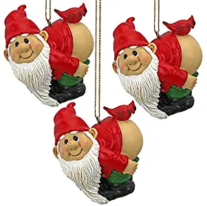 Design Toscano Loonie Moonie Gnome Holiday Ornament, Full Color