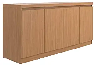 Narrow Buffet Cabinet-China Cabinets for Dining Room-Maple Cream 63" Wide-Welcome Storage Addition to Your Entryway, Living Room, Or Dining Room