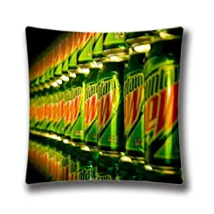 EGDE4 Decor Pillows Mountain Dew Cans Cotton Polyester Throw Pillow Case Home Custom Cushion Cover 18 x 18 Inch